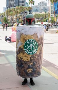 Starbucks Boba Fett cosplayer Cosplayers at 2022 Comic-Con International: San Diego