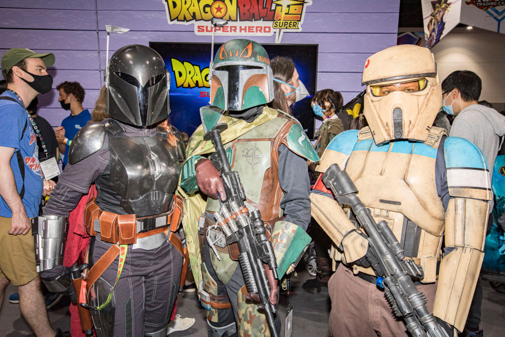 A group of Mandalorian cosplayers