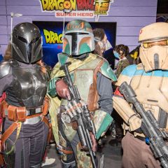 A group of Mandalorian cosplayers