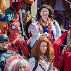 A group of Marvel cosplayers