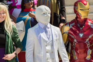 A group of Marvel cosplayers