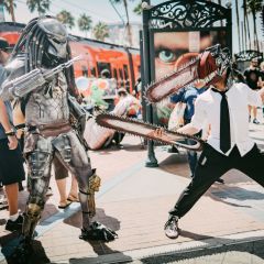 Cosplayer dressed as Predator