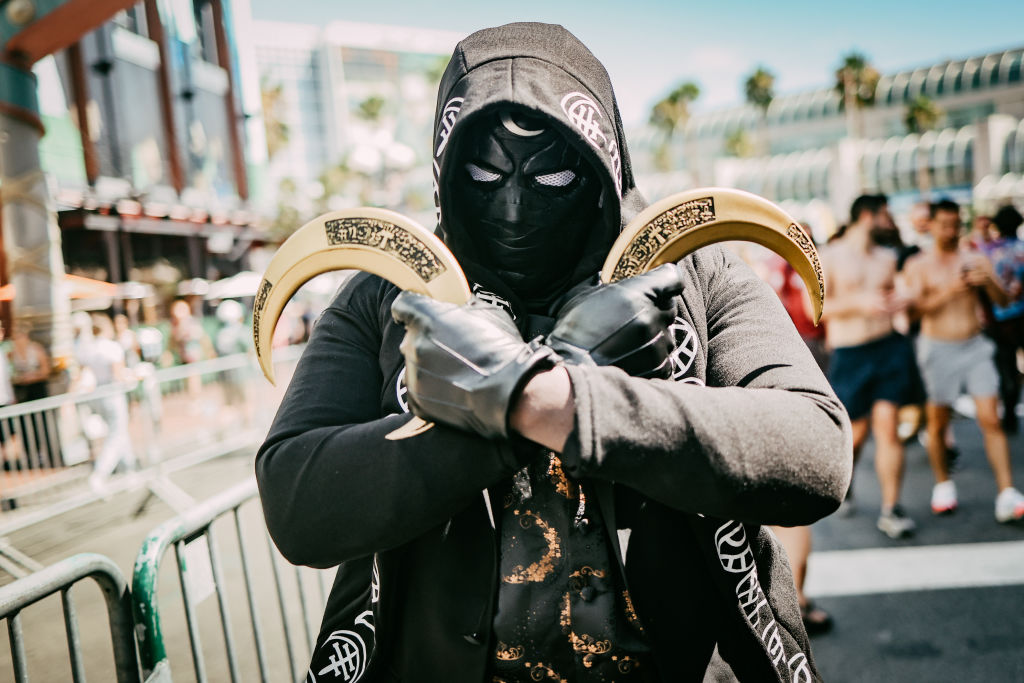 Cosplayer dressed as Moon Knight