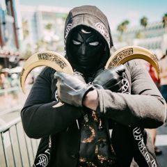 Cosplayer dressed as Moon Knight