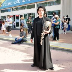 A cosplayer wears a Dream costume from "The Sandman" at 2022 Comic-Con International: San Diego