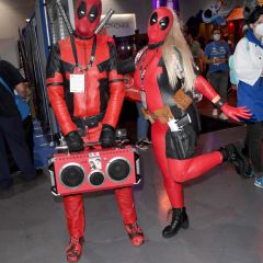 Deadpool cosplayers at 2022 Comic-Con International: San Diego