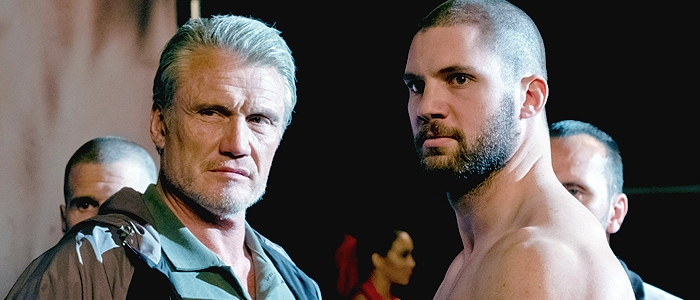 Dolph Lundgren and Florian Munteanu as Ivan and Viktor Drago in Creed II (2018)