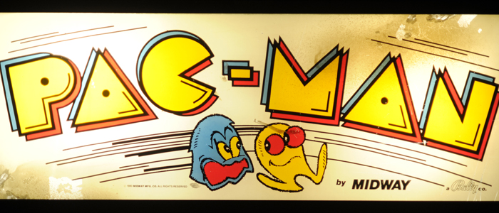 Marquee on Pac-Man arcade machine