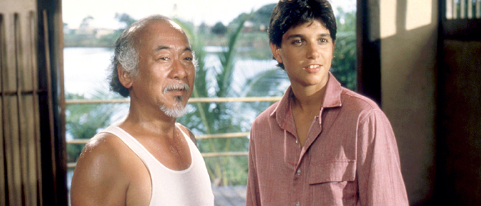 Pat Morita and Ralph Macchio in The Karate Kid (1984)