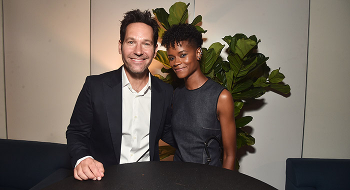 Paul Rudd and Letitia Wright