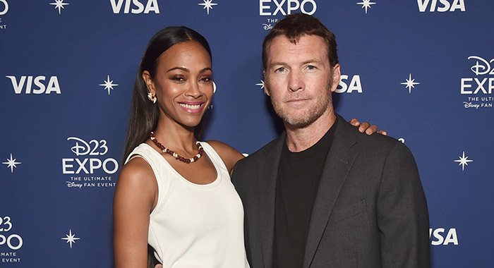 Zoe Saldana and Sam Worthington 