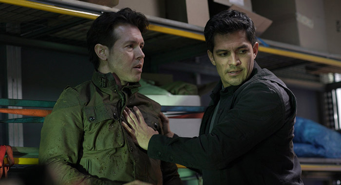 Jon Seda and Nicholas Gonzalez in La Brea season 2