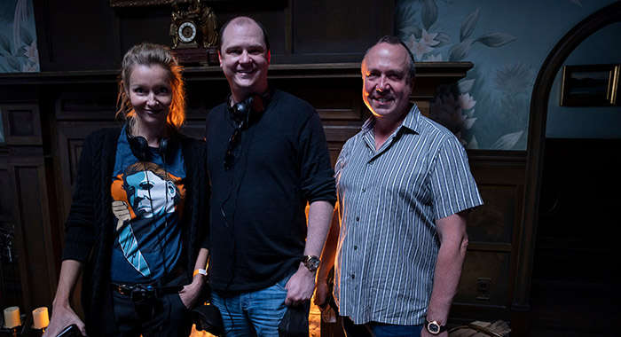 The Midnight Club. (L to R) Director Axelle Carolyn, Director/Writer Mike Flanagan, Executive Producer Trevor Macy