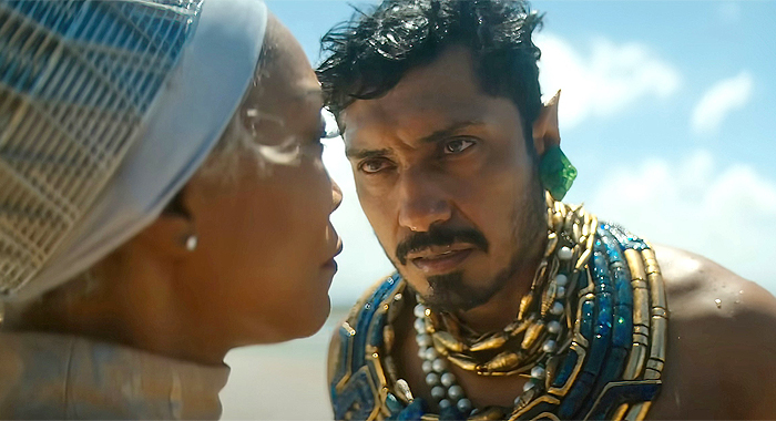 Angela Bassett and Tenoch Huerta in Black Panther: Wakanda Forever (2022)