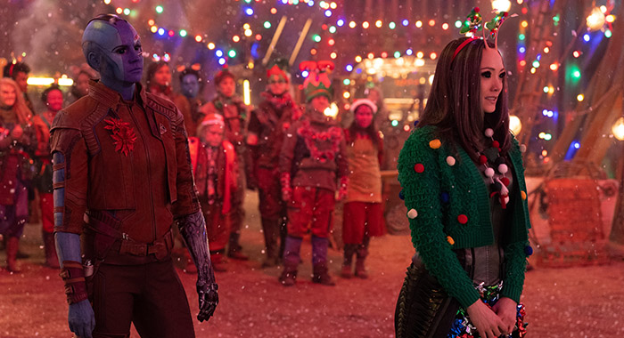 Karen Gillan and Pom Klementieff in The Guardians of the Galaxy: Holiday Special