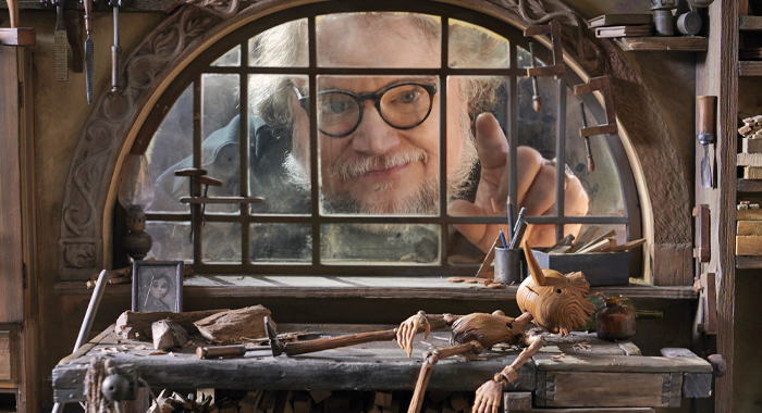 Guillermo del Toro on the set of Pinocchio (2022)