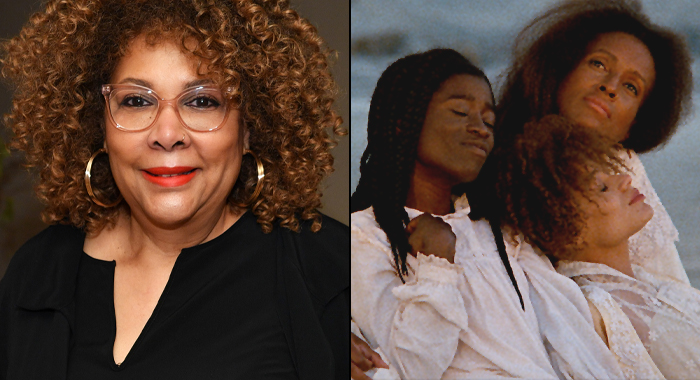 Julie Dash in 2019; Barbara O, Trula Hoosier, and Alva Rogers in Daughters of the Dust (1991)