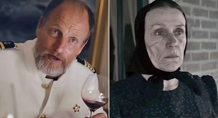 Woody Harrelson in Triangle of Sadness and Frances McDormand in Women Talking