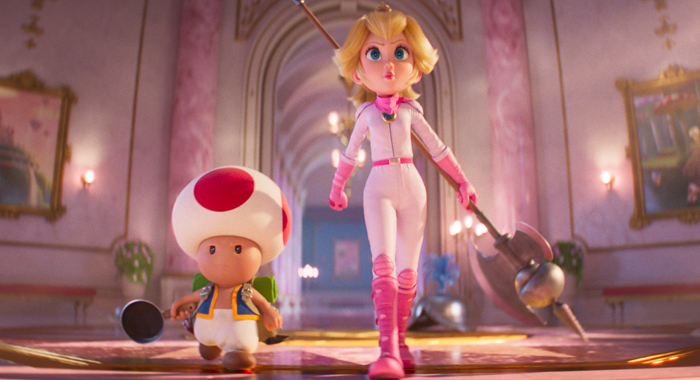 Toad and Princess Peach in The Super Mario Bros. Movie (2023)