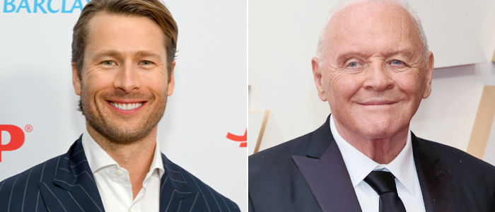 Glen Powell and Anthony Hopkins