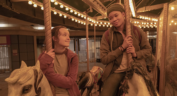 Bella Ramsey and Storm Reid in The Last of Us