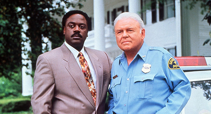 IN THE HEAT OF THE NIGHT, from left: Howard E. Rollins Jr., Carroll O'Connor 