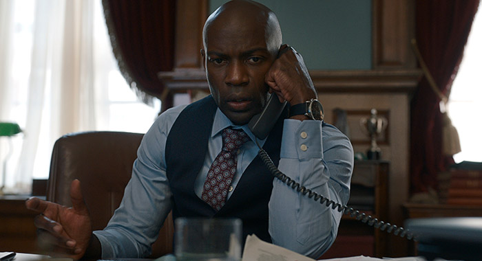 The Diplomat. David Gyasi as Austin Dennison in episode 104 of The Diplomat. Cr. Courtesy of Netflix © 2023