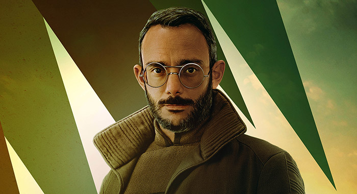 Omid Abtahi in Dr. Penn Pershing character poster The Mandalorian s3