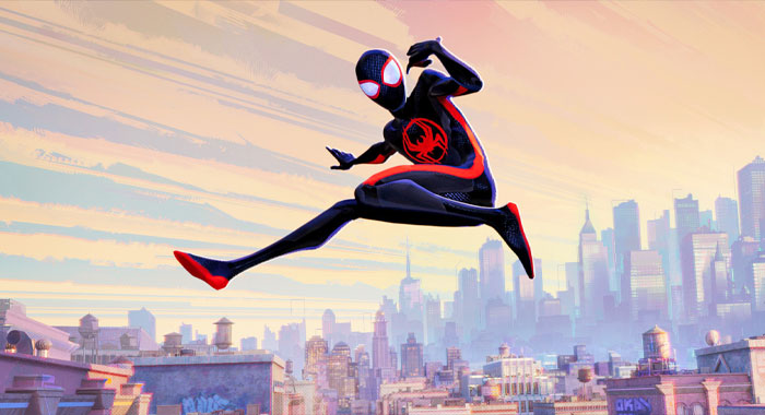 Spider-Man/Miles Morales (voice: Shameik Moore) in Spider-Man: Across the Spider-Verse