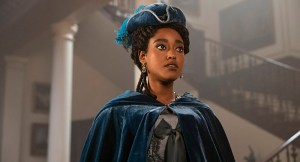 Queen Charlotte: A Bridgerton Story. Arsema Thomas as Young Agatha Danbury in episode 105 of Queen Charlotte: A Bridgerton Story. Cr. Nick Wall/Netflix © 2023