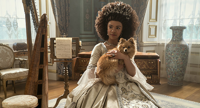 Queen Charlotte: A Bridgerton Story. India Amarteifio as Young Queen Charlotte in episode 105 of Queen Charlotte: A Bridgerton Story. Cr. Liam Daniel/Netflix © 2023