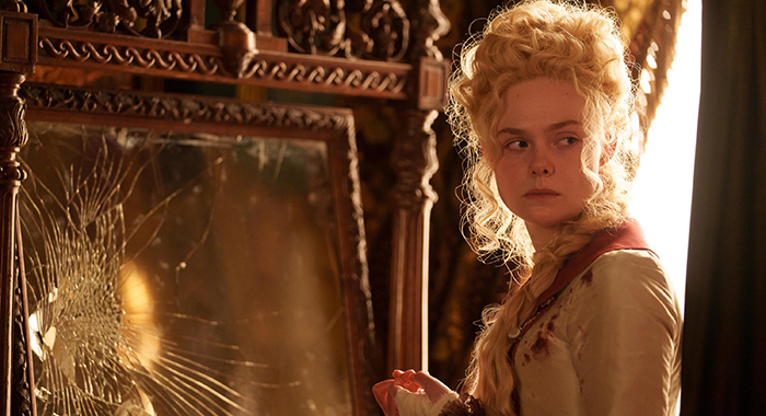 Elle Fanning as Catherine the Great in Hulu's The Great.