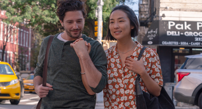 John Magaro and Greta Lee in Past Lives (2023)