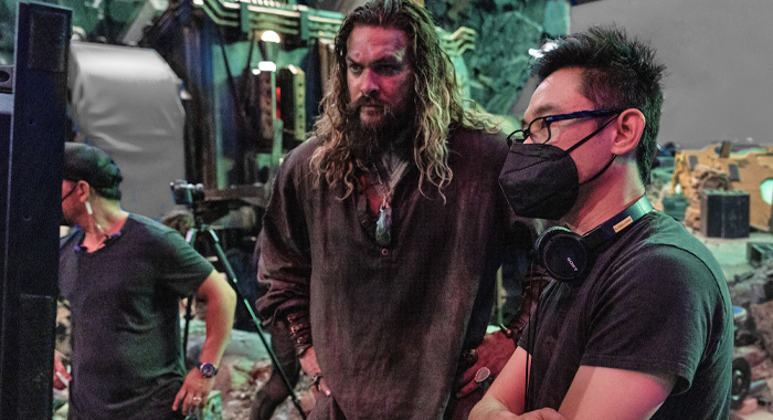 Jason Momoa and James Wan on the set of Aquaman and the Lost Kingdom (2023)