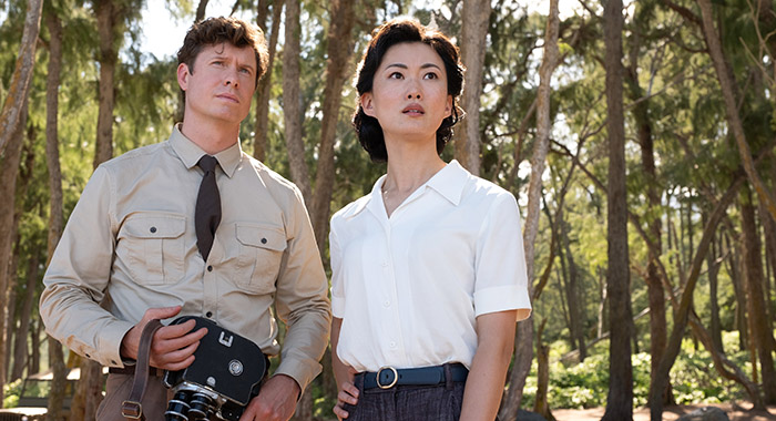 Anders Holm and Mari Yamamoto in Monarch: Legacy of Monsters