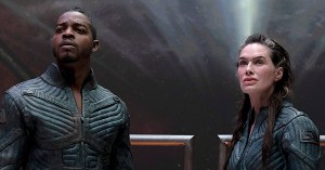 Stephan James and Lena Headey in Beacon 23