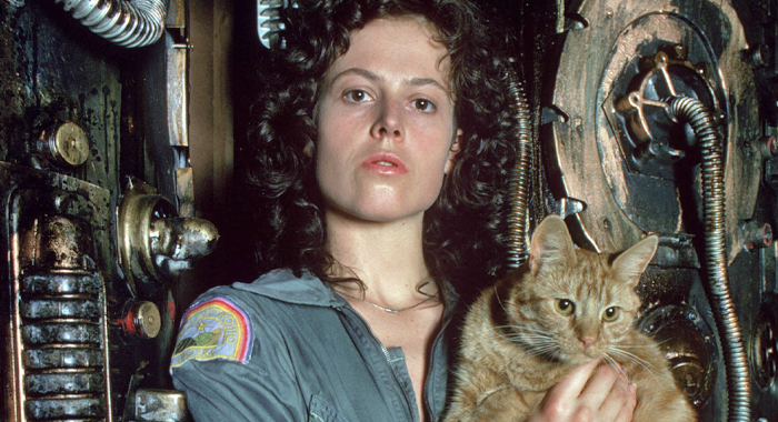 Sigourney Weaver on the set of Alien (1979)