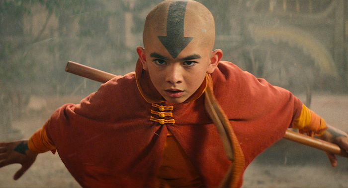 Gordon Cormier as Aang in season 1 of Avatar: The Last Airbender