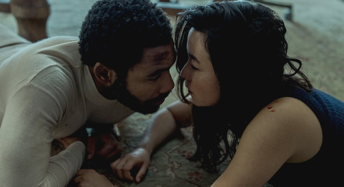 Donald Glover and Maya Erskine in Mr. and Mrs. Smith (2024)