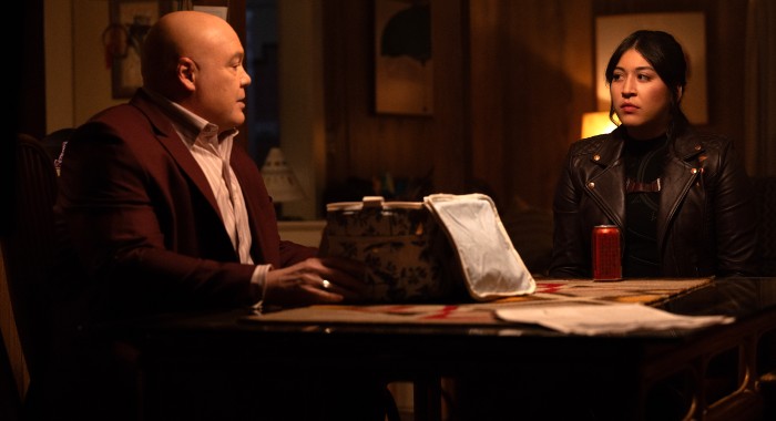 Vincent D'Onofrio as Wilson Fisk/Kingpin and Alaqua Cox as Maya Lopez in Marvel Studios' Echo