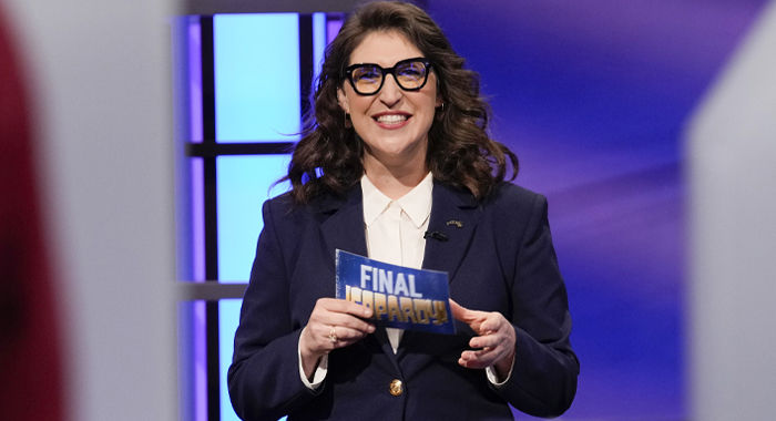 Mayim Bialik hosting Jeopardy