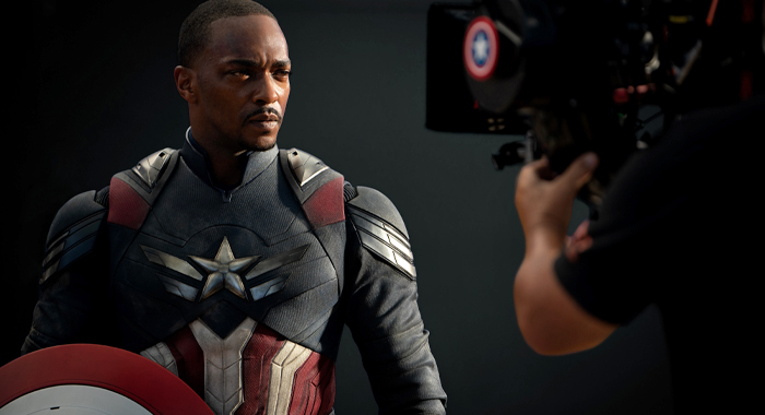 Anthony Mackie behind the scenes of Captain America: Brave New World (2025)