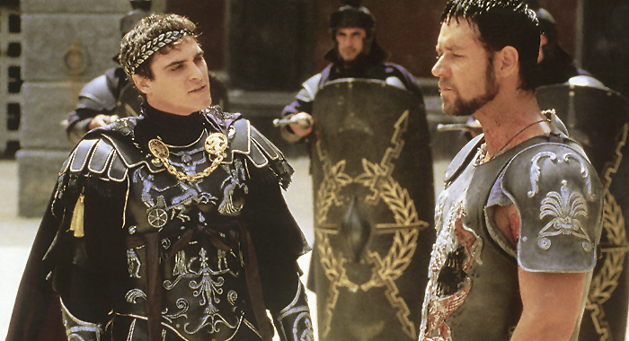 Joaquin Phoenix and Russell Crowe in Gladiator (2000)