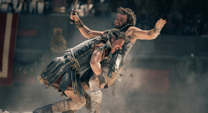 Paul Mescal and Pedro Pascal in Gladiator II (2024)