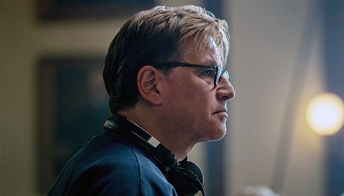 THE TRIAL OF THE CHICAGO 7, director Aaron Sorkin, on set, 2020