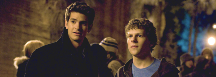 Andrew Garfield and Jesse Eisenberg in The Social Network (2010)