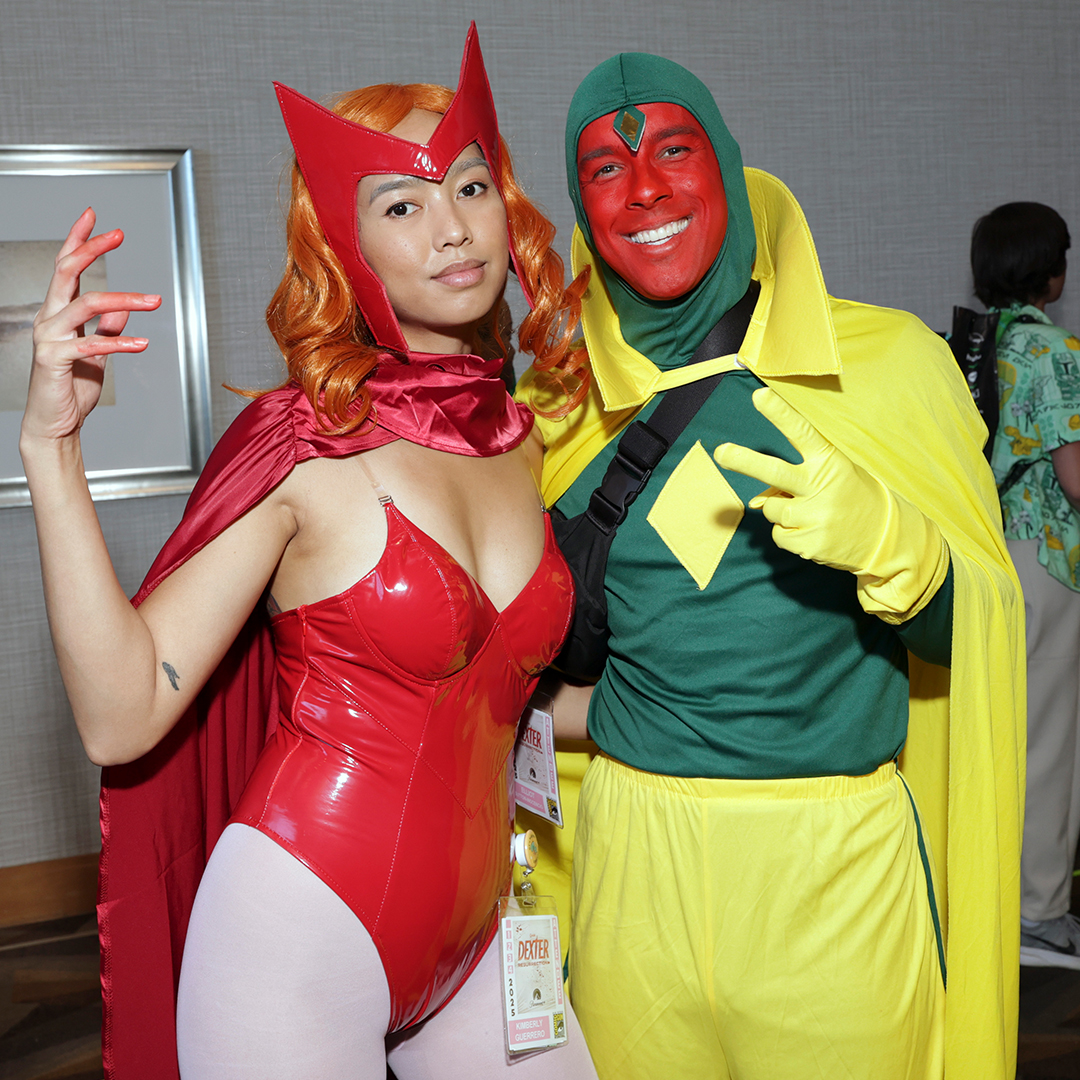Scarlet Witch and Vision cosplayers (Photo by Matt Winkelmeyer/Getty Images)