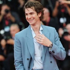 Andrew Garfield attends the "After The Hunt" red carpet during the 82nd Venice International Film Festival on August 29, 2025 in Venice, Italy.