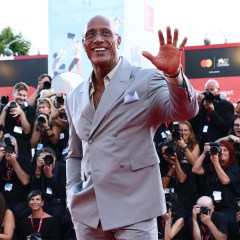 Dwayne Johnson attends "The Smashing Machine" red carpet during the 82nd Venice International Film Festival on September 01, 2025 in Venice, Italy.