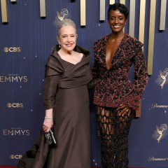 Kathy Bates and Skye P. Marshall attend the 77th Primetime Emmy Awards at Peacock Theater on September 14, 2025 in Los Angeles, California.